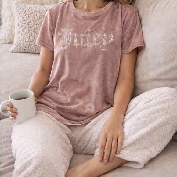 Juicy Couture Other - Juicy Couture Light Mauve Short Sleeve Sleep Tee/Velvety Soft